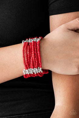 Outback Odyssey Red Seed Bead Bracelet Paparazzi Accessories