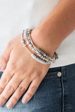 Load image into Gallery viewer, Tribal Spunk Silver Stretchy Bracelets Paparazzi Accessories