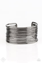 Load image into Gallery viewer, Wire Warrior Black Gunmetal Cuff Bracelet Paparazzi Accessories