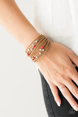 Colorfully Coachella Red Bracelet Paparazzi Accessories