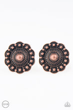 Load image into Gallery viewer, Foxy Flower Gardens Copper Clip On Earrings Paparazzi Accessories
