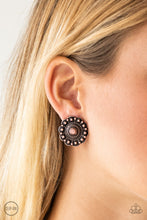 Load image into Gallery viewer, Foxy Flower Gardens Copper Clip On Earrings Paparazzi Accessories