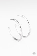 Load image into Gallery viewer, Danger Zone Silver Hoop Earring Paparazzi Accessories