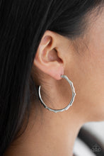 Load image into Gallery viewer, Danger Zone Silver Hoop Earring Paparazzi Accessories