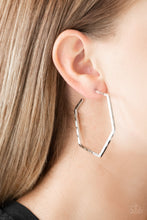 Load image into Gallery viewer, Metro Metric Silver Hoop Earring Paparazzi Accessories