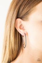 Load image into Gallery viewer, Chic Classic Black Rhinestone Hoop Earring Paparazzi Accessories