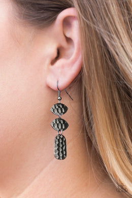 Nine to HIVE Black Gunmetal Earrings Paparazzi Accessories