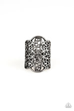 Load image into Gallery viewer, The Way You Make me Frill Black Gunmetal Ring Paparazzi Accessories