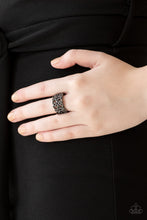 Load image into Gallery viewer, Tell Me How You Really FRILL - Black Ring Paparazzi Accessories