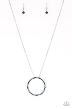 Load image into Gallery viewer, Center of Attention Blue Rhinestone Necklace Paparazzi Accessories