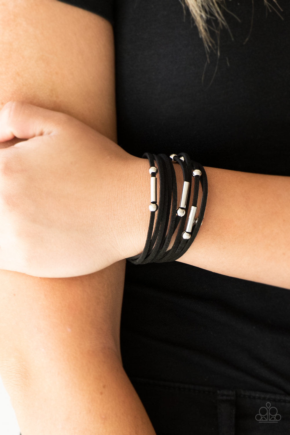 Back To BACKPACKER - Black Leather Bracelet Paparazzi Accessories