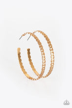 Load image into Gallery viewer, Totally Off The Hoop Gold Hoop Earring Paparazzi Accessories