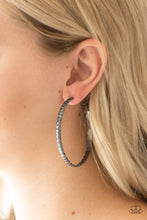 Load image into Gallery viewer, Totally Off the Hoop Black Earrings Paparazzi Accessories