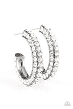 Load image into Gallery viewer, Don&#39;t Mind the Stardust Black Gunmetal Hoop Earring Paparazzi Accessories