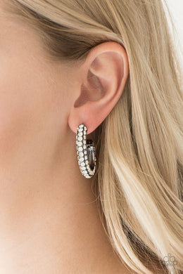 Don't Mind the Stardust Black Gunmetal Hoop Earring Paparazzi Accessories