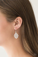 Load image into Gallery viewer, Flirty Florals Silver Earring Paparazzi Accessories
