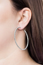 Load image into Gallery viewer, Keep It Chic Silver Hoop Earrings Paparazzi Accessories