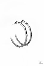 Load image into Gallery viewer, Danger Zone Black Hoop Earring Paparazzi Accessories
