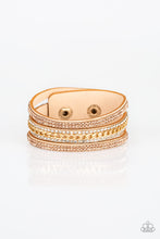 Load image into Gallery viewer, Rollin In Rhinestones Gold Bracelet Paparazzi Accessories