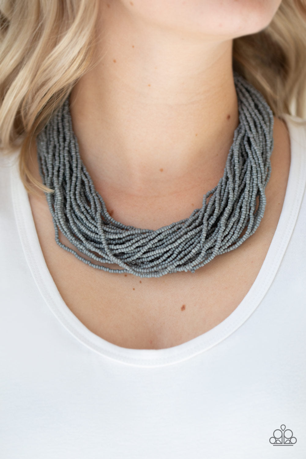 The Show Must CONGO ON Silver Seed Bead Necklace Paparazzi Accessories