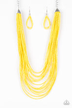 Load image into Gallery viewer, Peacefully Pacific Yellow Seed Bead Necklace Paparazzi Accessories