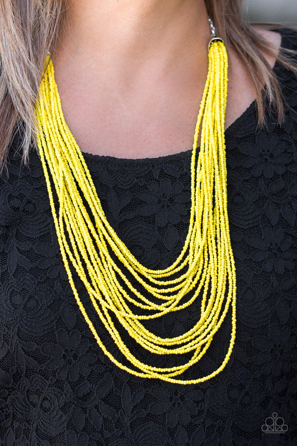 Peacefully Pacific Yellow Seed Bead Necklace Paparazzi Accessories
