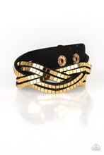 Load image into Gallery viewer, Looking For Trouble Gold Leather Wrap Bracelet Paparazzi Accessories