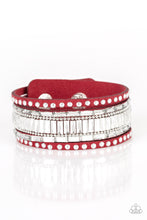Load image into Gallery viewer, Rock Star Rocker Red Bracelet Paparazzi Accessories