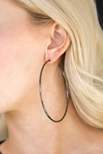 Load image into Gallery viewer, Meet Your Maker Black Gunmetal Hoop Earring Paparazzi Accessories