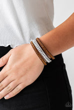 Load image into Gallery viewer, Rollin In Rhinestones - Brown Bracelet Paparazzi Accessories