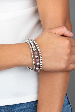 Always On The GLOW - Purple Moonstone Stretchy Bracelet Paparazzi Accessories