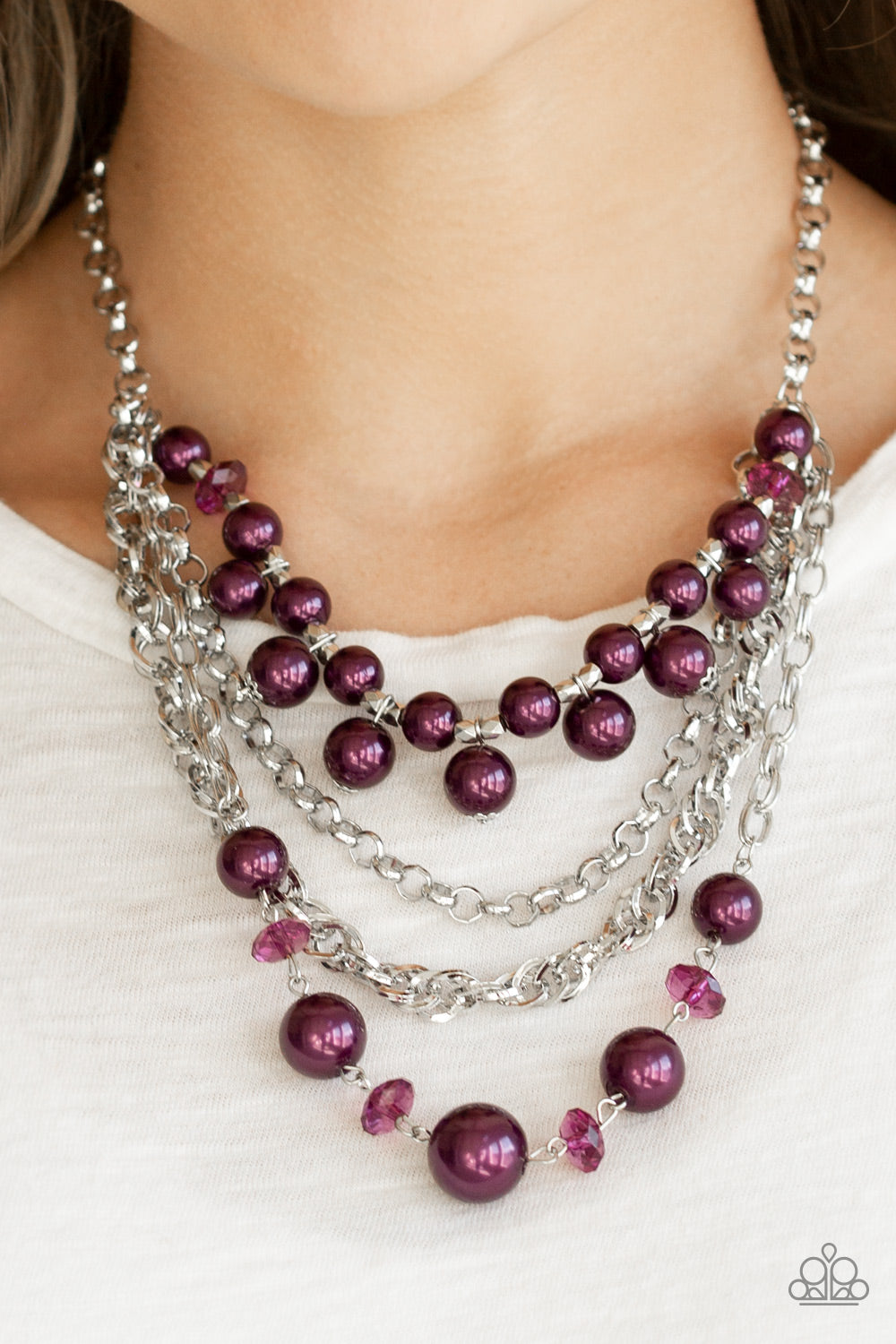 Rockin Rockette Purple Pearl Necklace Paparazzi Accessories