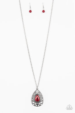 Modern Majesty - Red Moonstone Necklace Paparazzi Accessories