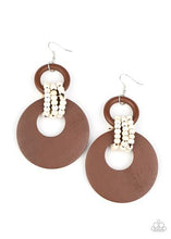 Load image into Gallery viewer, Beach Day Drama - Brown Wooden Earrings Paparazzi Accessories