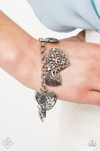 Load image into Gallery viewer, Completely Devoted Silver Heart Bracelet Paparazzi Accessories
