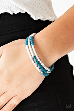 Tourist Trap Blue Coil Bracelet Paparazzi Accessories