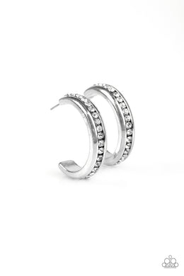 5th Avenue Fashionista White Hoop Earrin... Paparazzi Accessories