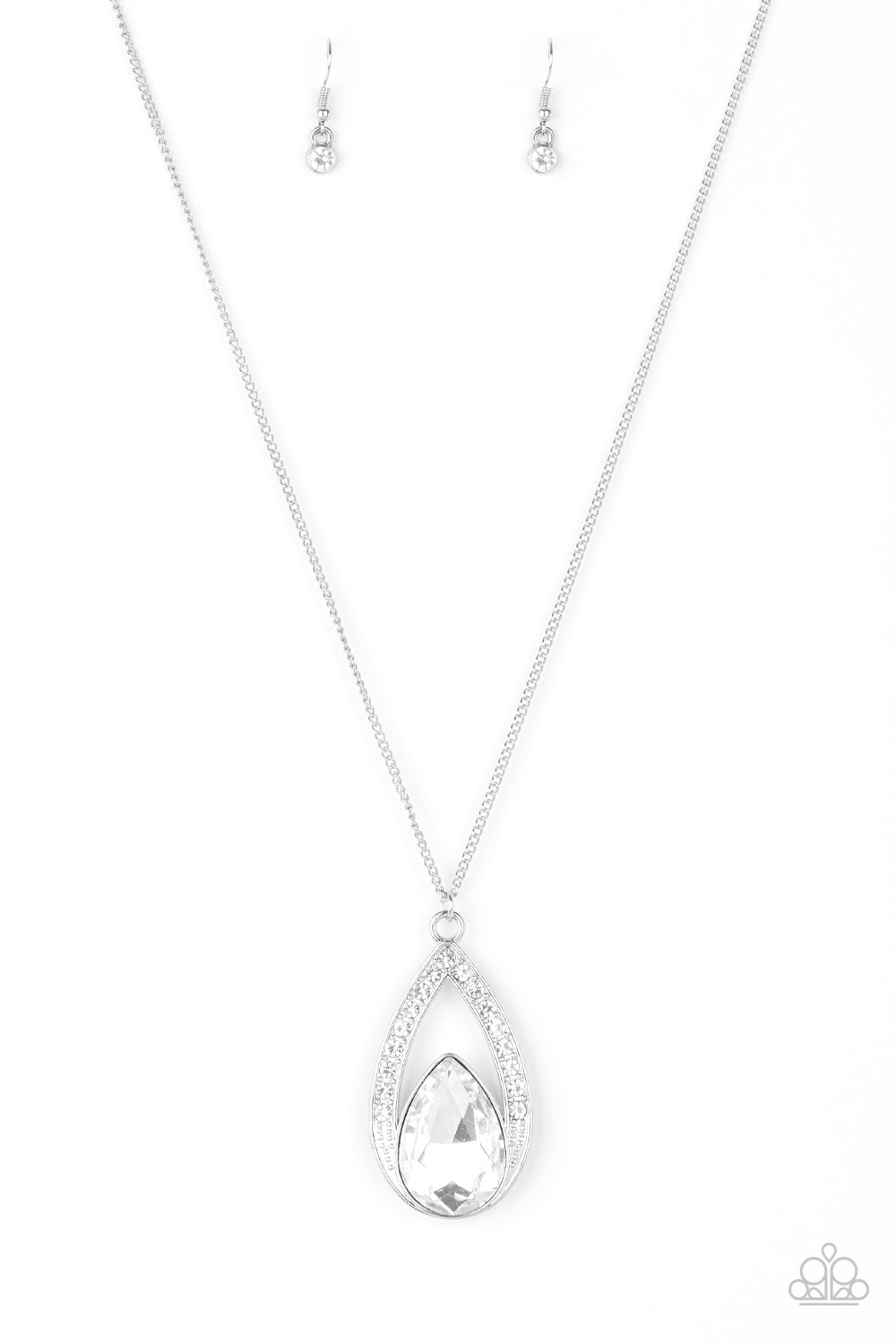 Notorious Noble - White Necklace Paparazzi Accessories