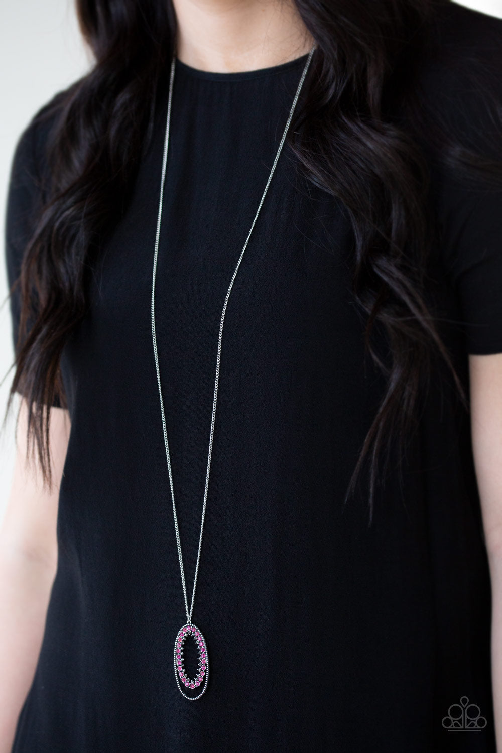 Money Mood Pink Rhinestone Necklace Paparazzi Accessories