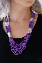 Load image into Gallery viewer, Let it Bead Purple Seed Bead Necklace Paparazzi Accessories