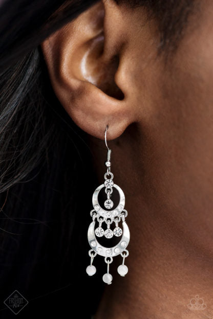 Mainstage Meet and Greet White Moonstone Earring Paparazzi Accessories