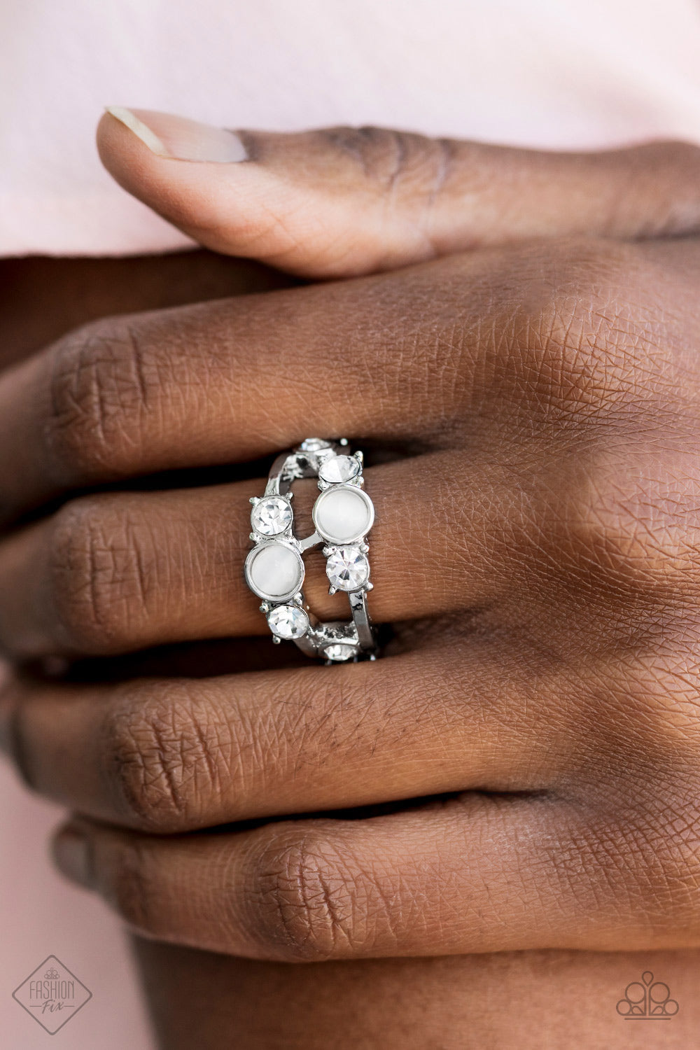 Moonlit Masquerade White Ring Paparazzi Accessories