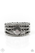 Load image into Gallery viewer, Downtown Diva Black Gunmetal Ring Paparazzi Accessories