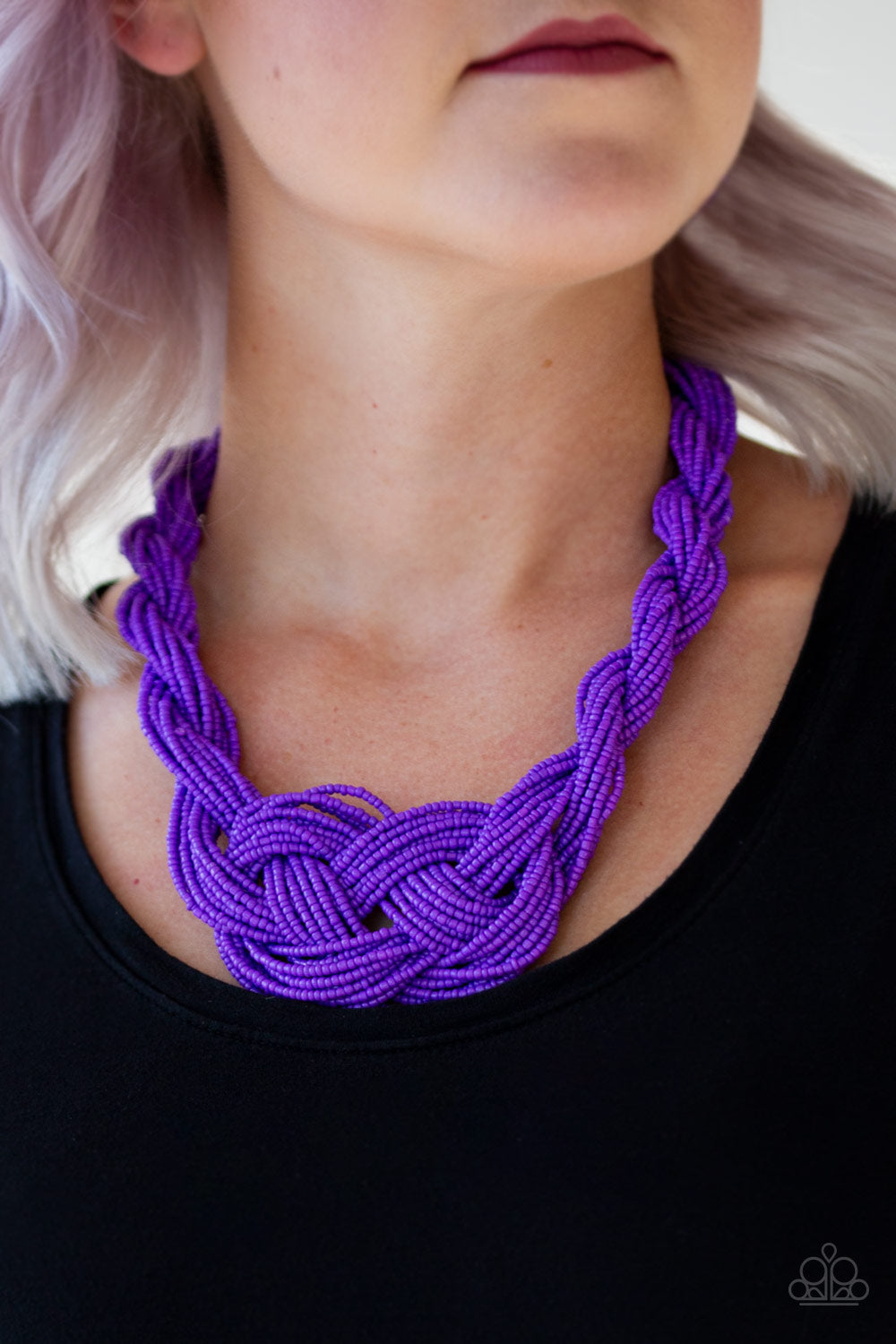 A Standing Ovation Purple Seed Bead Necklace Paparazzi Accessories