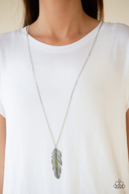 Sky Quest Green Feather Necklace Paparazzi Accessories