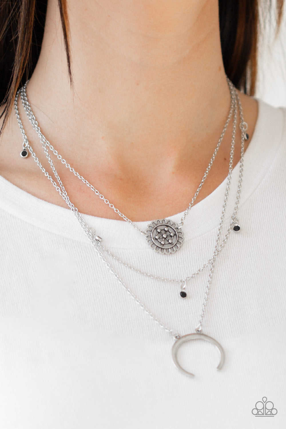 Lunar Lotus - Black Necklace Paparazzi Accessories
