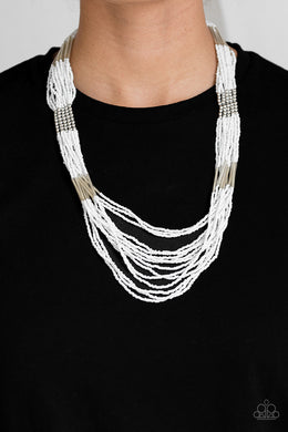 Let It Bead White Seed Bead Necklace Paparazzi Accessories