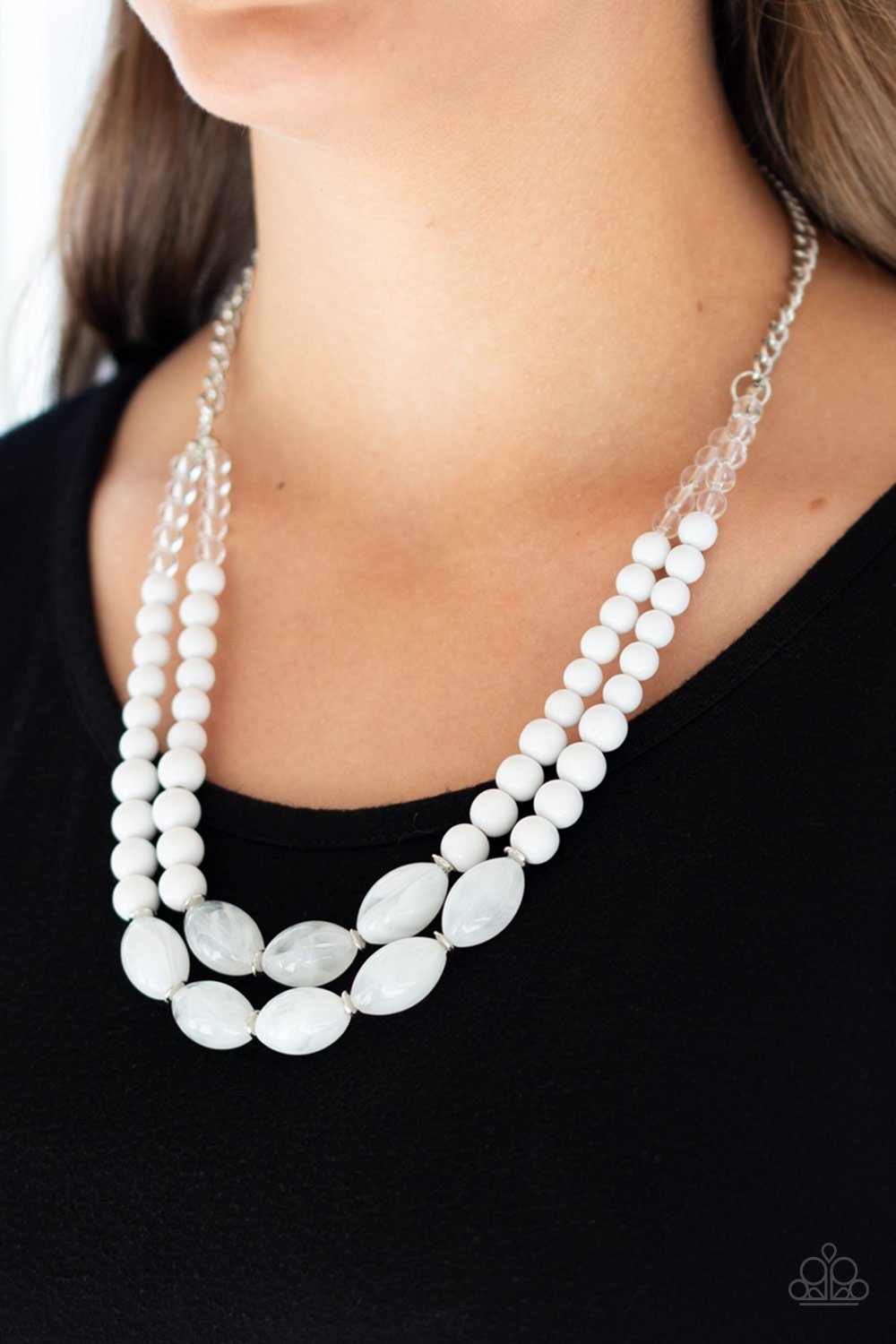Sundae Shoppe - White Necklace Paparazzi Accessories