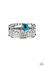 Load image into Gallery viewer, The Overachiever Blue Rhinestone Ring Paparazzi Accessories
