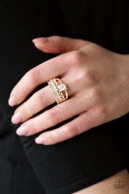 The Overachiever Rose Gold Ring Paparazzi Accessories